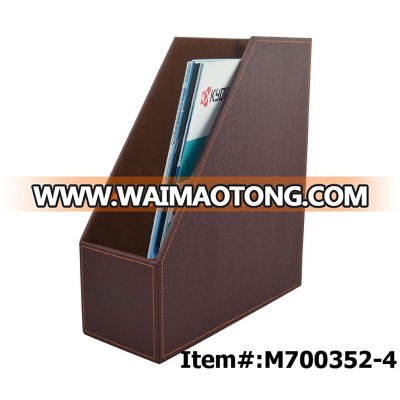 PVC Foldable Desktop Leather Felt Magazine Holder